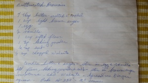 Butterscotch Brownies, Grandma's handwritten recipe.
